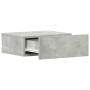 Mesita de noche flotante contrachapada gris hormigón 40x30x15cm