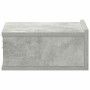 Mesita de noche flotante contrachapada gris hormigón 40x30x15cm