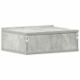 Mesita de noche flotante contrachapada gris hormigón 40x30x15cm