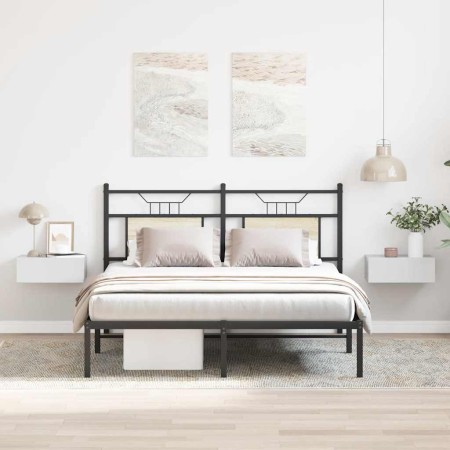 Mesitas noche flotante 2 uds contrachapada blanco 40x30x15 cm