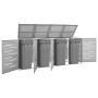 Schuppen für 4 Müllcontainer aus Stahl 276,5 x 77,5 x 112,5 cm von vidaXL, Halterungen für Abfallbehälter - Ref: Foro24-14956...