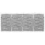 Schuppen für 4 Müllcontainer aus Stahl 276,5 x 77,5 x 112,5 cm von vidaXL, Halterungen für Abfallbehälter - Ref: Foro24-14956...