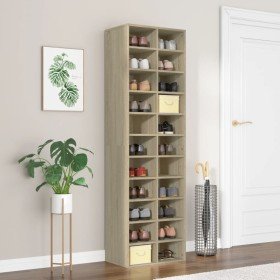 Mueble zapatero de madera contrachapada color roble 54x34x183cm Mueble zapatero de madera contrachapada color roble 54x34x183cm