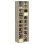 Mueble zapatero de madera contrachapada color roble 54x34x183cm