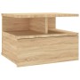 Mesita de noche flotante madera roble Sonoma 40x31x27 cm