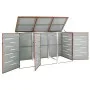 Shed for three steel garbage containers 207x77.5x112.5 cm by vidaXL, Waste container supports - Ref: Foro24-149564, Price: 49...