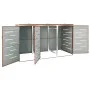Shed for three steel garbage containers 207x77.5x112.5 cm by vidaXL, Waste container supports - Ref: Foro24-149564, Price: 49...