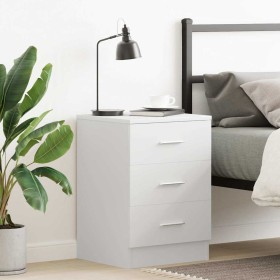 Mesita de noche madera contrachapada blanco 38x35x56 cm Mesita de noche madera contrachapada blanco 38x35x56 cm