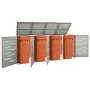Shed for 4 steel garbage containers 276.5x77.5x112.5 cm by vidaXL, Waste container supports - Ref: Foro24-149565, Price: 593,...