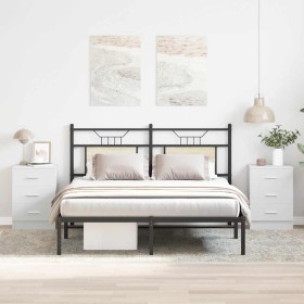 Mesitas de noche 2 uds madera contrachapada blanco 38x35x56 cm Mesitas de noche 2 uds madera contrachapada blanco 38x35x56 cm