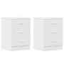 Mesitas de noche 2 uds madera contrachapada blanco 38x35x56 cm
