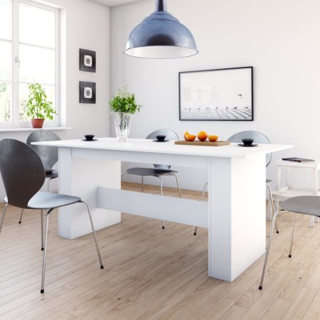 Mesa de comedor de madera de ingeniería blanco 180x90x76 cm en Mesas de cocina y de comedor | Comprar online en Foro24