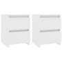 Mesitas de noche 2 uds madera contrachapada blanco 30x30x40 cm