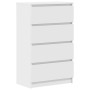 Aparador de madera contrachapada blanco 60x35x98,5 cm