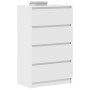 Aparador de madera contrachapada blanco 60x35x98,5 cm