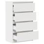 Aparador de madera contrachapada blanco 60x35x98,5 cm