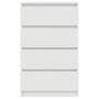 Aparador de madera contrachapada blanco 60x35x98,5 cm