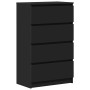 Aparador de madera contrachapada negro 60x35x98,5 cm