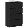 Aparador de madera contrachapada negro 60x35x98,5 cm