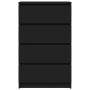 Aparador de madera contrachapada negro 60x35x98,5 cm