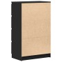 Aparador de madera contrachapada negro 60x35x98,5 cm