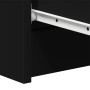 Aparador de madera contrachapada negro 60x35x98,5 cm