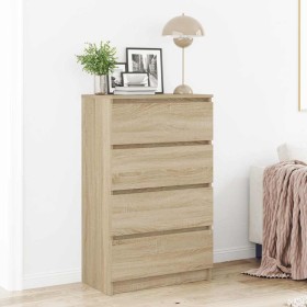 Aparador madera contrachapada color roble Sonoma 60x35x98,5 cm