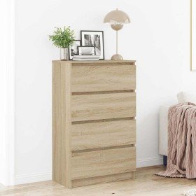 Aparador madera contrachapada color roble Sonoma 60x35x98,5 cm