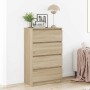 Aparador madera contrachapada color roble Sonoma 60x35x98,5 cm