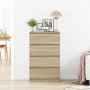 Aparador madera contrachapada color roble Sonoma 60x35x98,5 cm