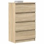 Aparador madera contrachapada color roble Sonoma 60x35x98,5 cm