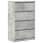 Aparador de madera contrachapada gris hormigón 60x35x98,5 cm
