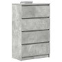 Aparador de madera contrachapada gris hormigón 60x35x98,5 cm