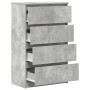 Aparador de madera contrachapada gris hormigón 60x35x98,5 cm