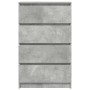 Aparador de madera contrachapada gris hormigón 60x35x98,5 cm