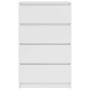 Aparador de madera contrachapada blanco brillante 60x35x98,5 cm