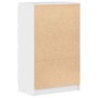 Aparador de madera contrachapada blanco brillante 60x35x98,5 cm