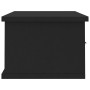 Estante de cajones para pared contrachapada negro 60x26x18,5cm