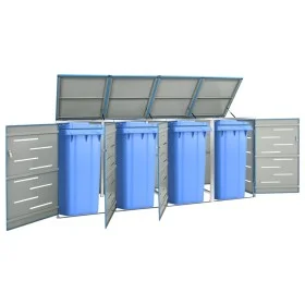 Shed for 4 steel garbage containers 276.5x77.5x112.5 cm by vidaXL, Waste container supports - Ref: Foro24-149569, Price: 623,...