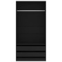 Armario de madera contrachapada negro 100x50x200 cm