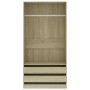 Armario madera contrachapada color roble Sonoma 100x50x200 cm