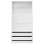 Armario de madera contrachapada blanco brillo 100x50x200 cm