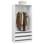 Armario de madera contrachapada blanco brillo 100x50x200 cm