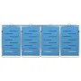Cobertizo para 4 contenedores basura acero 276,5x77,5x112,5 cm de vidaXL, Soportes para contenedores de residuos - Ref: Foro2...