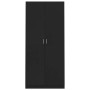 Armario de madera contrachapada negro 90x52x200 cm
