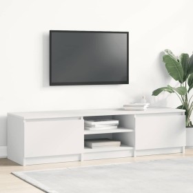 Mueble para TV madera contrachapada blanco 140x40x35,5 cm