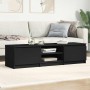Mueble de TV madera contrachapada negro 140x40x35,5 cm