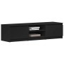 Mueble de TV madera contrachapada negro 140x40x35,5 cm