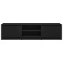 Mueble de TV madera contrachapada negro 140x40x35,5 cm