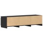 Mueble de TV madera contrachapada negro 140x40x35,5 cm
